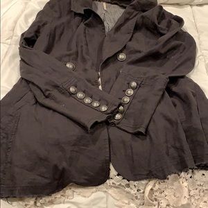 Free People blazer with lace ruffle